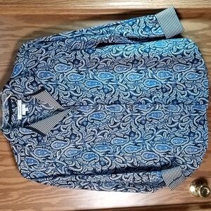 Foxcroft NYC, 100% Cotton, Office, Work Wear, Academia, paisley, wrinkle free